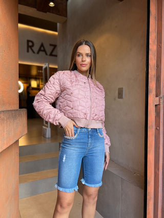 Rose bomber jacket