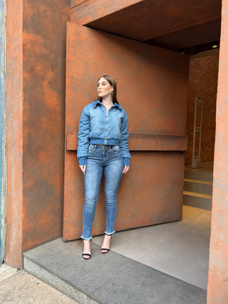 Denim bomber jacket
