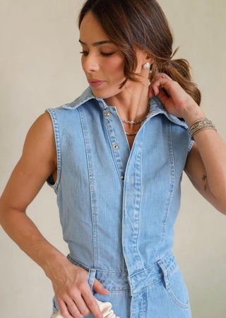 Denim One Piece With Pockets