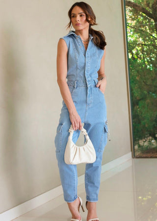 Denim One Piece With Pockets